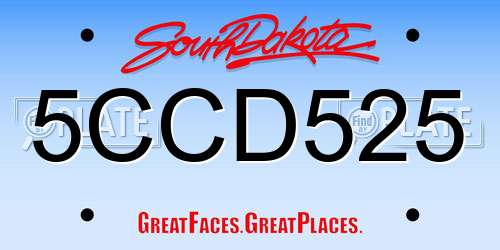 5CCD525 South Dakota License Plate
