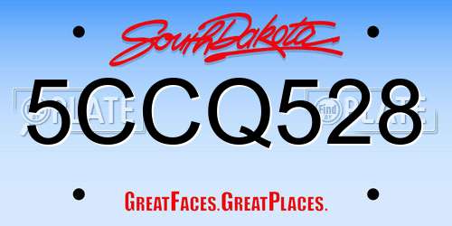 5CCQ528 South Dakota License Plate