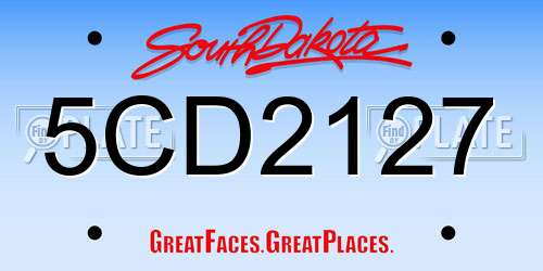 5CD2127 South Dakota License Plate