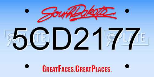 5CD2177 South Dakota License Plate