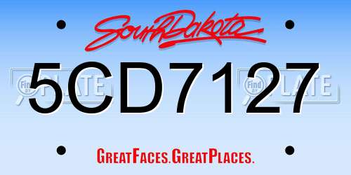 5CD7127 South Dakota License Plate