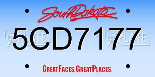 5CD7177 South Dakota License Plate