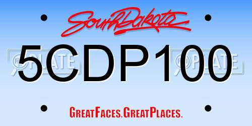 5CDP100 South Dakota License Plate