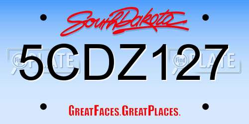5CDZ127 South Dakota License Plate