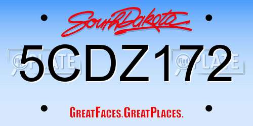 5CDZ172 South Dakota License Plate