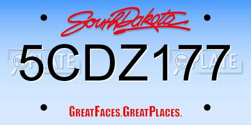5CDZ177 South Dakota License Plate