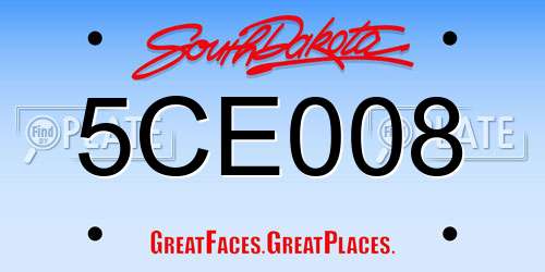 5CE008 South Dakota License Plate