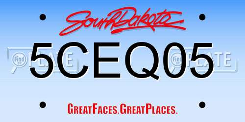 5CEQ05 South Dakota License Plate