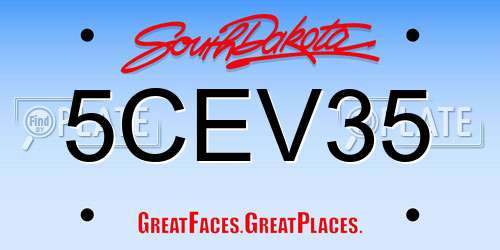 5CEV35 South Dakota License Plate