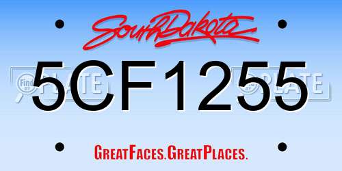 5CF1255 South Dakota License Plate