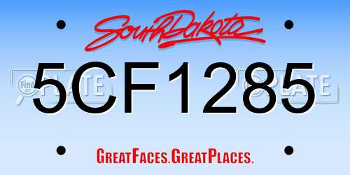 5CF1285 South Dakota License Plate