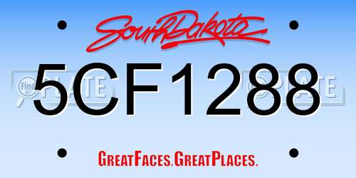 5CF1288 South Dakota License Plate