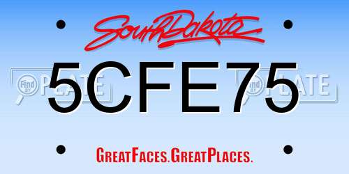 5CFE75 South Dakota License Plate