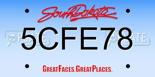 5CFE78 South Dakota License Plate