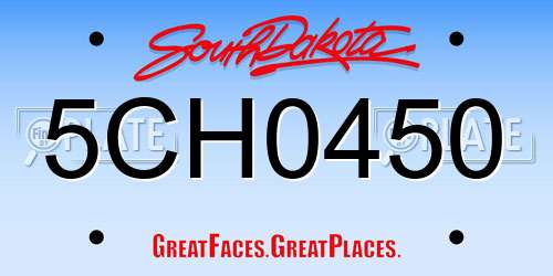 5CH0450 South Dakota License Plate