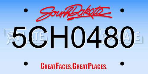 5CH0480 South Dakota License Plate