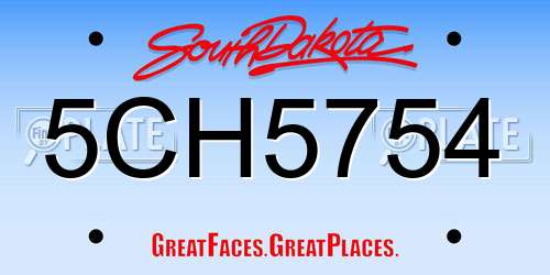 5CH5754 South Dakota License Plate
