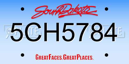 5CH5784 South Dakota License Plate