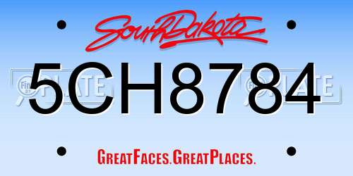 5CH8784 South Dakota License Plate