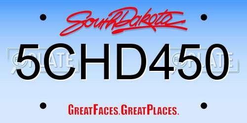 5CHD450 South Dakota License Plate