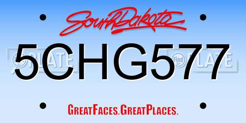 5CHG577 South Dakota License Plate