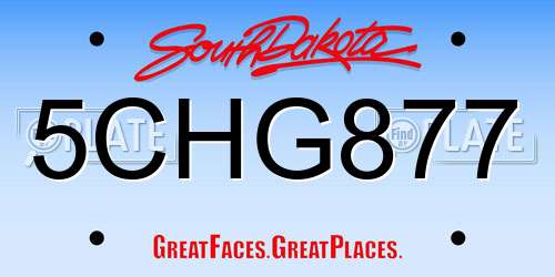 5CHG877 South Dakota License Plate