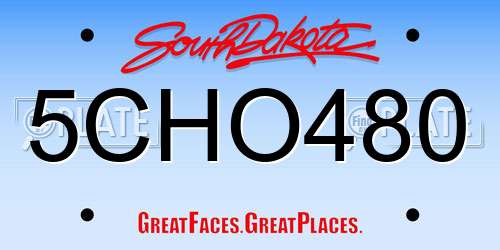 5CHO480 South Dakota License Plate