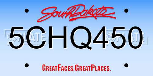 5CHQ450 South Dakota License Plate