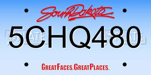 5CHQ480 South Dakota License Plate