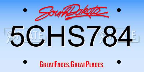 5CHS784 South Dakota License Plate