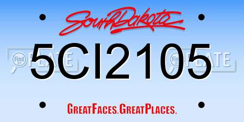 5CI2105 South Dakota License Plate