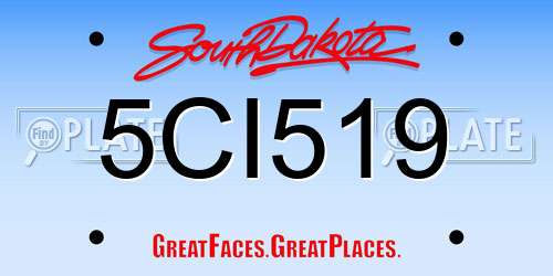 5CI519 South Dakota License Plate