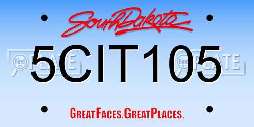 5CIT105 South Dakota License Plate