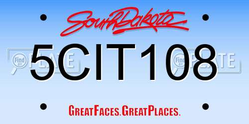 5CIT108 South Dakota License Plate