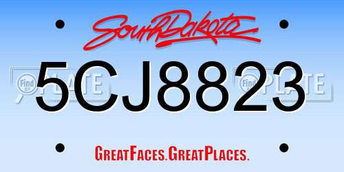 5CJ8823 South Dakota License Plate