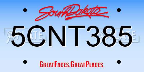 5CNT385 South Dakota License Plate
