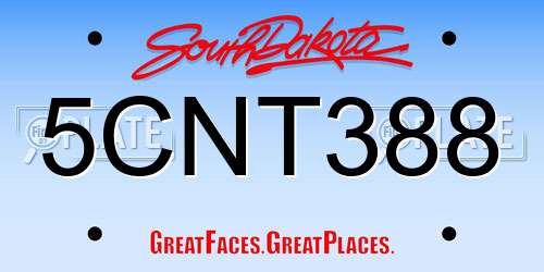 5CNT388 South Dakota License Plate