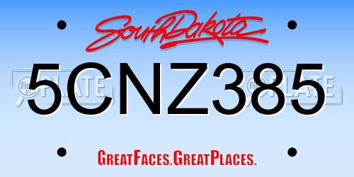 5CNZ385 South Dakota License Plate