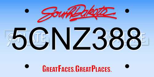 5CNZ388 South Dakota License Plate