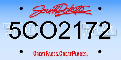 5CO2172 South Dakota License Plate
