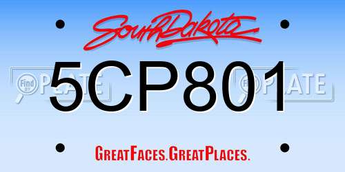 5CP801 South Dakota License Plate