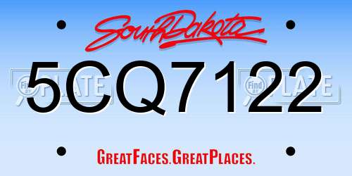 5CQ7122 South Dakota License Plate