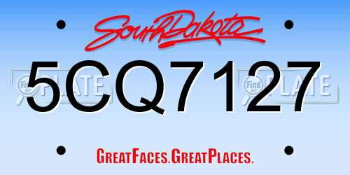 5CQ7127 South Dakota License Plate