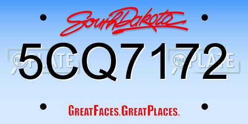 5CQ7172 South Dakota License Plate