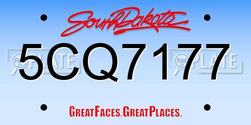 5CQ7177 South Dakota License Plate