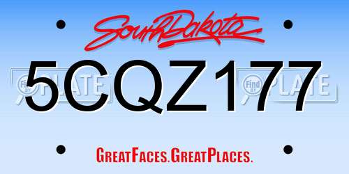 5CQZ177 South Dakota License Plate
