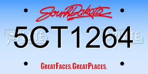 5CT1264 South Dakota License Plate