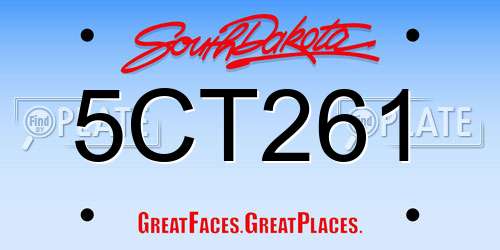 5CT261 South Dakota License Plate