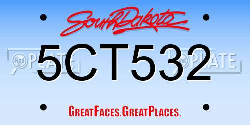5CT532 South Dakota License Plate