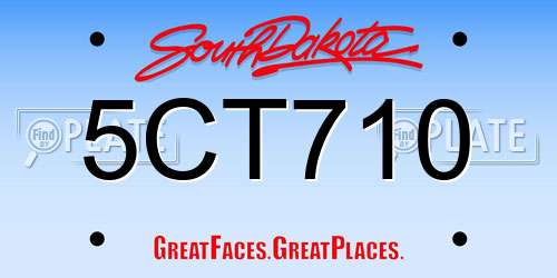 5CT710 South Dakota License Plate